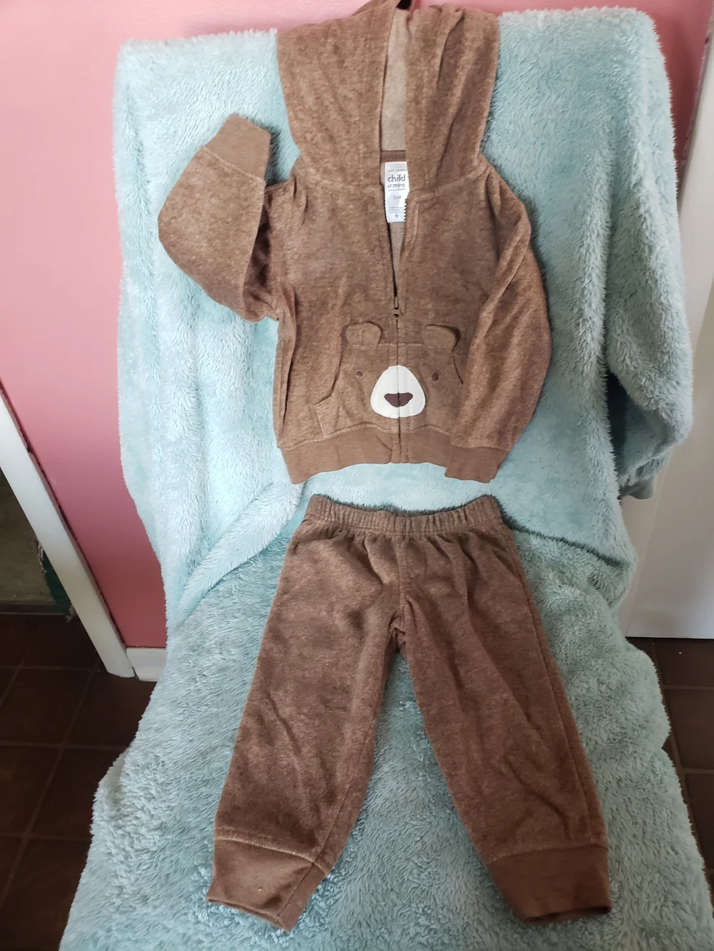child of mine Brown Hooded Bear Face Matching Set